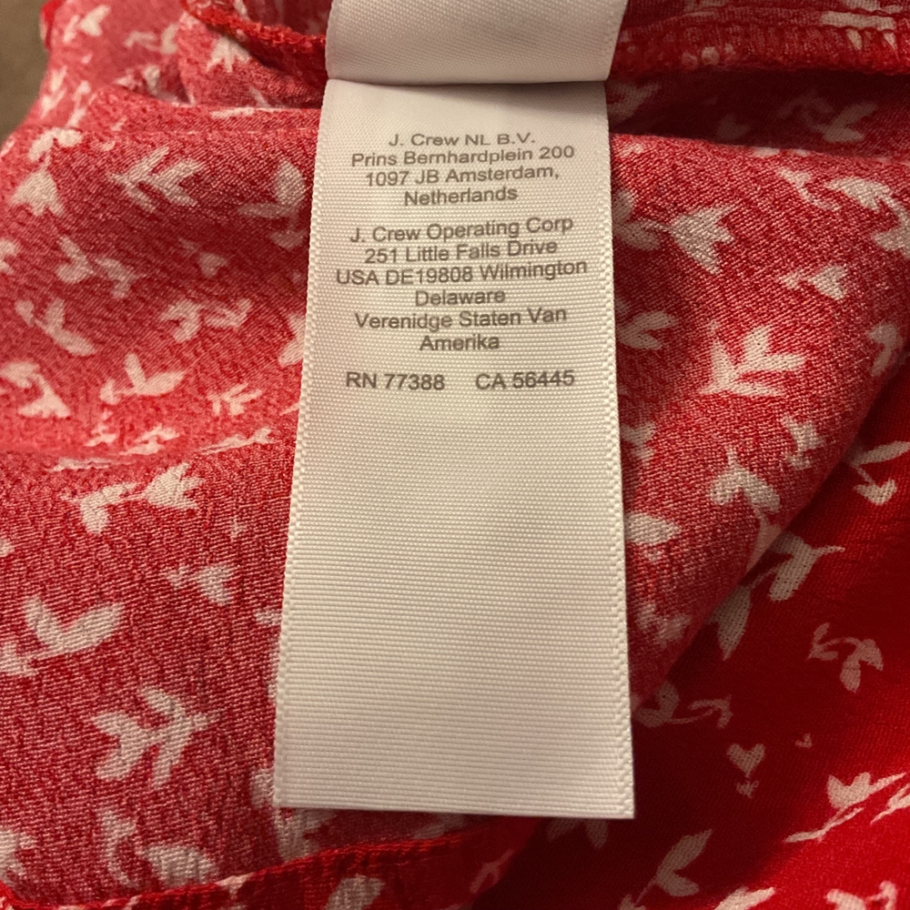 J. Crew Red and White Pretty Patterned Blouse - Picture 7 of 7